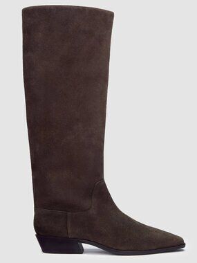 Reformation Dominique Brown Suede Knee Boot
